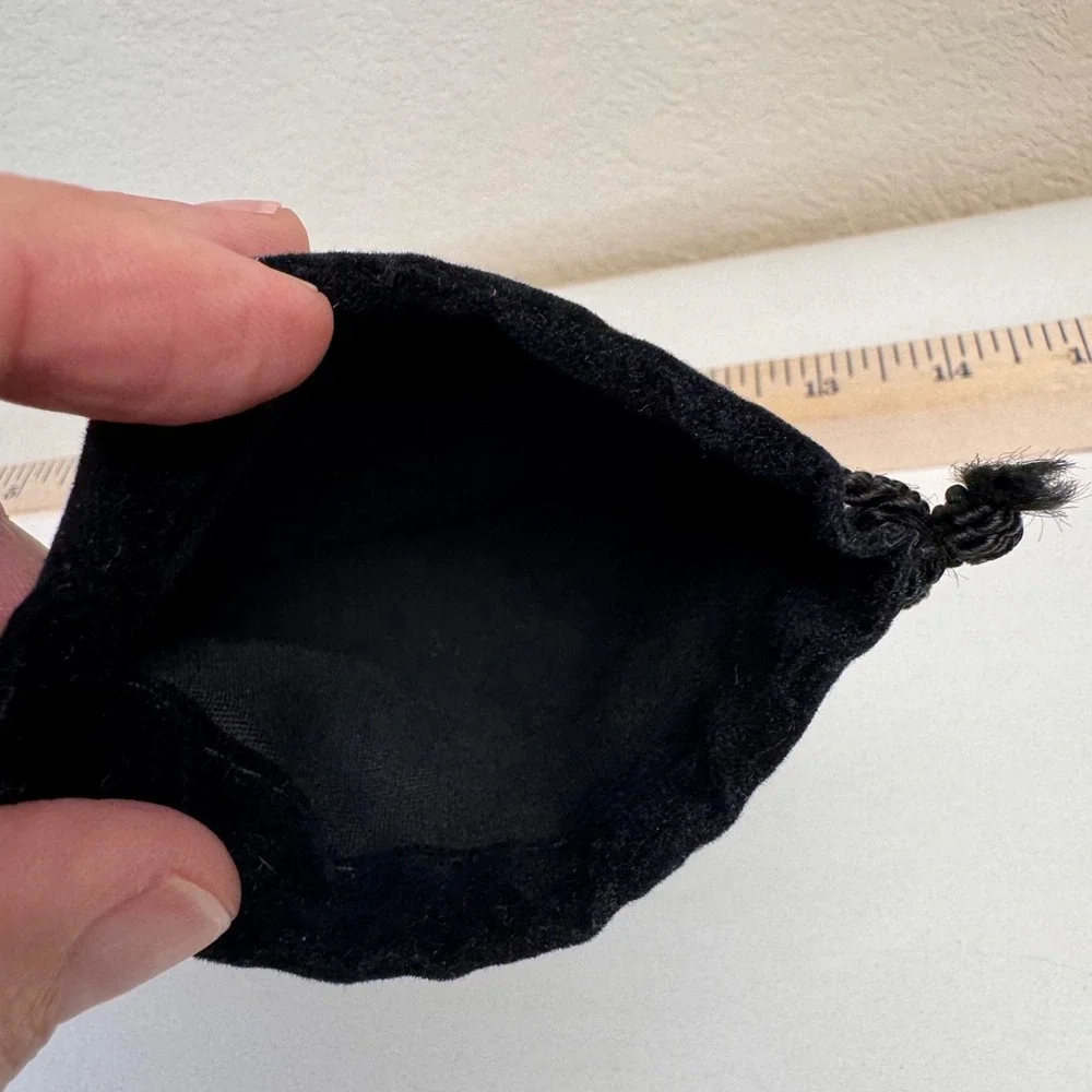 Swarovski Dust Bags Lot of 2 Black Velvet Drawstring Jewelry Pouches Vintage